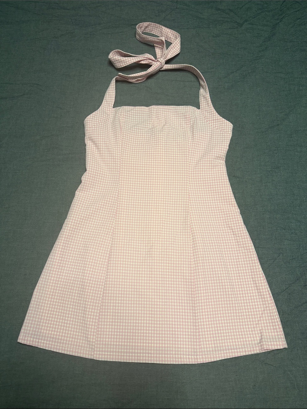 NWT Le Lis Pink Gingham Halter Sundress